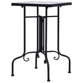 Mosaic Side Table Black and White Ceramic
