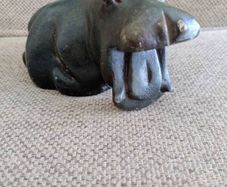 African antique heavy stone hippo made in Kenya Africa 1.3 kilos see last two photos for exact measurements and weight FREE STANDARD POSTAGE INCLUDED