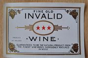 Vintage fine old Invalid wine label