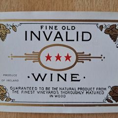 Vintage fine old Invalid wine label