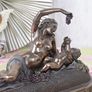 VENUS & CUPID SCULPTURE IN OLD MASTER STYLE ANTIQUE Dreamlike collector's item / based on  original by Veronese & signed Image 3