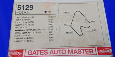 Ascona/kadett Gates timing belt 5129-40353x24
