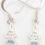 Celtic Knot Blue Topaz Silver Earrings Image 3