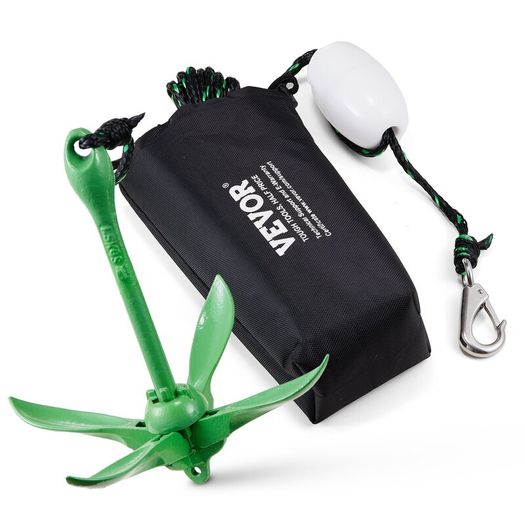 Kayak Anchor Kit, 3.5 lb Paddle Board Anchor Kit with 26.2 ft/8 m Rope and Buoy, Folding Small Boat Anchor with Storage Bag and Snap Hook, Kayak Accessories for Kayaks, Small Boats, Canoes