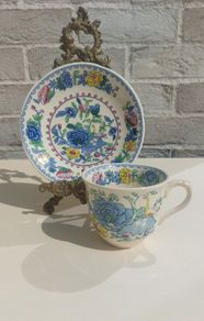 Beautiful Masons Patent Ironstone Single Teacup and Saucer Duo in the Regency Pattern, Circa 1940 to 1950