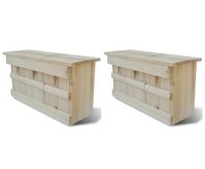 Sparrow Houses 2 pcs Wood 44x15.5x21.5 cm