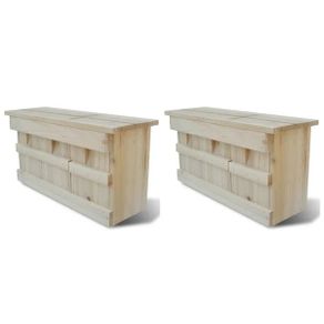 Sparrow Houses 2 pcs Wood 44x15.5x21.5 cm