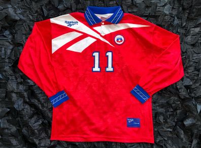 Chile Reebok Football long sleeve Jersey Shirt 1997 1998 1999 L Original Salas
