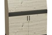Industrial Secretary Desk with Shelves and Metal Frame 100 cm Natural Wood and Black