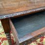 Antique Carved Oak Side Table with Drawer. Image 4