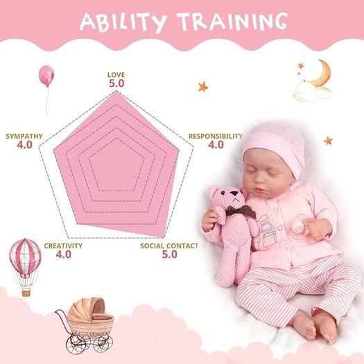 FREE EXPRESS SHIPPING 17 inch Soft Body Lifelike-Newborn Baby Dolls Sleeping Girl Dolls with Clothes and Toy Accessories Gift
