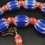 Vintage Venetian Style Chevron Tade Glass Beads Necklace Image 5