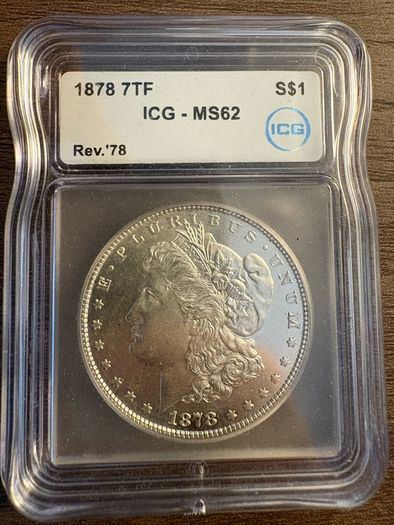 USA 1878 7TF, Reverse of 78 Morgan Dollar MS62