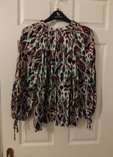 Loose peacock top, Tu, size 12