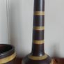 Fabulous Pair of Large Ceramic Vases in the Style of Wood, One Conical in Shape, the other Gourd-Shaped, Both in Excellent Condition Image 4