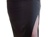 Mango black midi skirt with side split