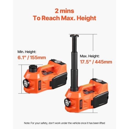 Electric Car Jack, 5 Tons /11000 lbs, Electric Scissor Jack with Built-In Inflator, 12V Tire Change Replacement with Electric Impact Wrench & LED Light