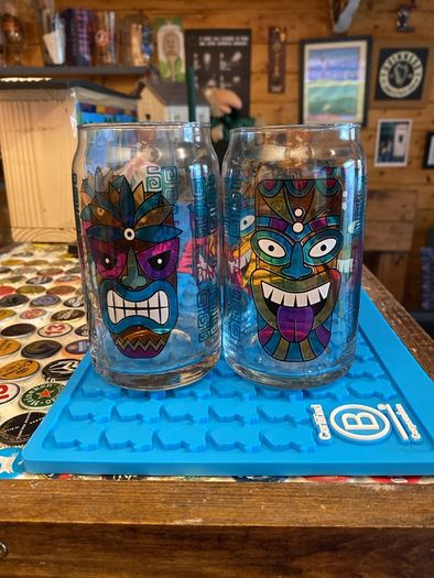 Tiki Cocktail Can Style Glass