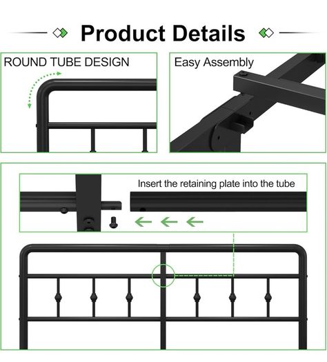 King Size Bed Frame with Victorian Headboard and Footboard