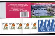 1999 Ireland European (River Liffey) Definitive Stamp Booklet Mint Never Hinged (MNH). Hibernian HB71. Scan shows front and back of booklet however advert is for single booklet