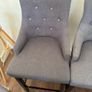 Set of 4 charcoal grey fabric high dining chairs Image 4