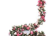 5 Pack 41 FT Fake Rose Vine Flowers Plants Artificial Flower Hanging Rose Ivy Home Hotel Office Wedding Party Garden Craft Art Decor Pink