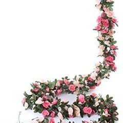 5 Pack 41 FT Fake Rose Vine Flowers Plants Artificial Flower Hanging Rose Ivy Home Hotel Office Wedding Party Garden Craft Art Decor Pink