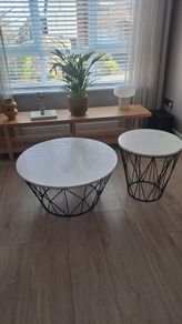 Marble coffee table and a side table set