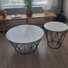 Marble coffee table and a side table set