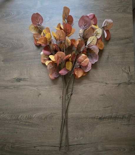 Artificial autumn leaves stems 4x