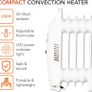 5 Fin Oil Filled Radiator with Adjustable Thermostat and Overheat Protection, 650W, White Image 2