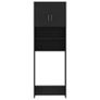 Washing Machine Cabinet Set Black Chipboard Image 8