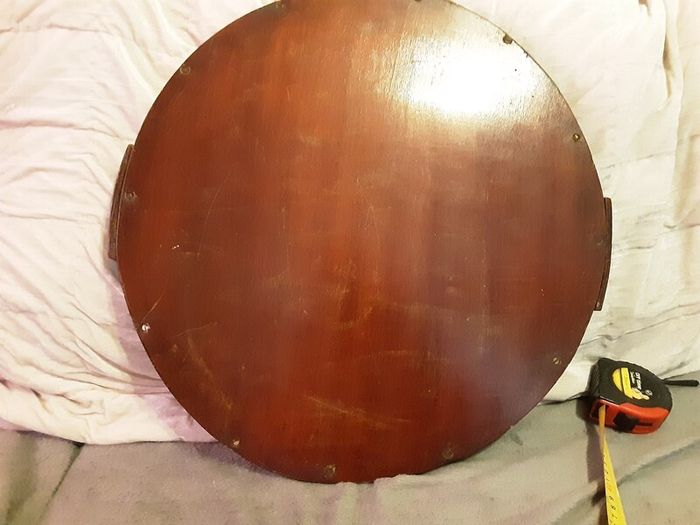 vintage mahogany embroidered tray