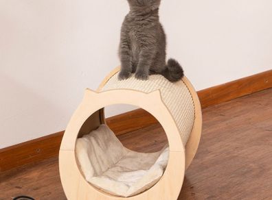 Scratch mat cat bed