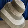 Brown /Beige Stripe Design Hat Image 3