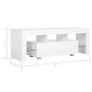 TV Cabinet with LED Lights High Gloss White 130x35x45 cm Image 2