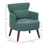 Modern armchair, Padded accent chair with lumbar cushion, Rubberwood legs, Dark green Image 2