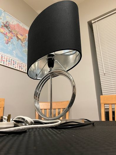 Elegant Black & Silver Table Lamp