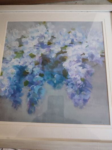 Nai, Danhui 38 x 34 cm. white Wood Framed Museum Art Print Titled - Wisteria