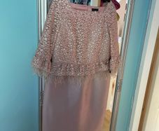 BNWT pink feather shimmer dress size 16