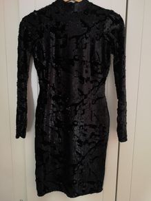 Black seguin velvet dress / Savida / size UK6
