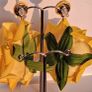 Realistic Yellow Extravagant Rose with Raffia Woven Stud Earrings Image 10