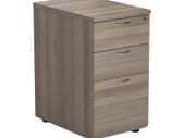 NEW 3 Drawer Desk High Pedestal 600mm deep - Grey Oak