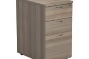 NEW 3 Drawer Desk High Pedestal 600mm deep - Grey Oak