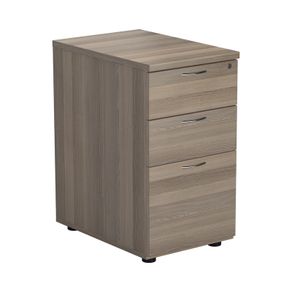 NEW 3 Drawer Desk High Pedestal 600mm deep - Grey Oak