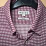 mens REISS shirt slim fit Size Small long sleeve 100% cotton white burgundy Image 4