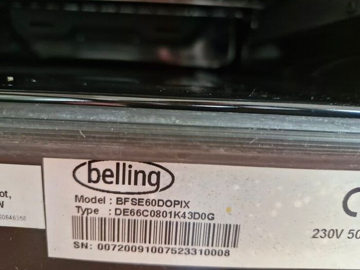 Belling double oven with halogen hob