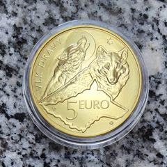 Slovakia 5 Euro Shiny Coin 2021 - Wolf - Fauna and flora in Slovakia