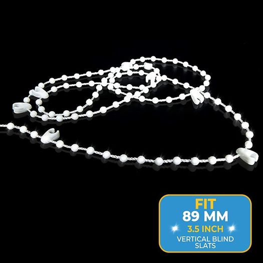 Vertical Blind Bottom Chain for 3.5 Inch/ 89 mm Slats 20 Meter 200 clips