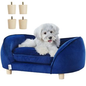 Pet Sofa, Dog Couch for Medium-Sized Dogs and Cats, Soft Velvety Dog Sofa Bed, 81 lbs Loading Cat Sofa, Dark Blue